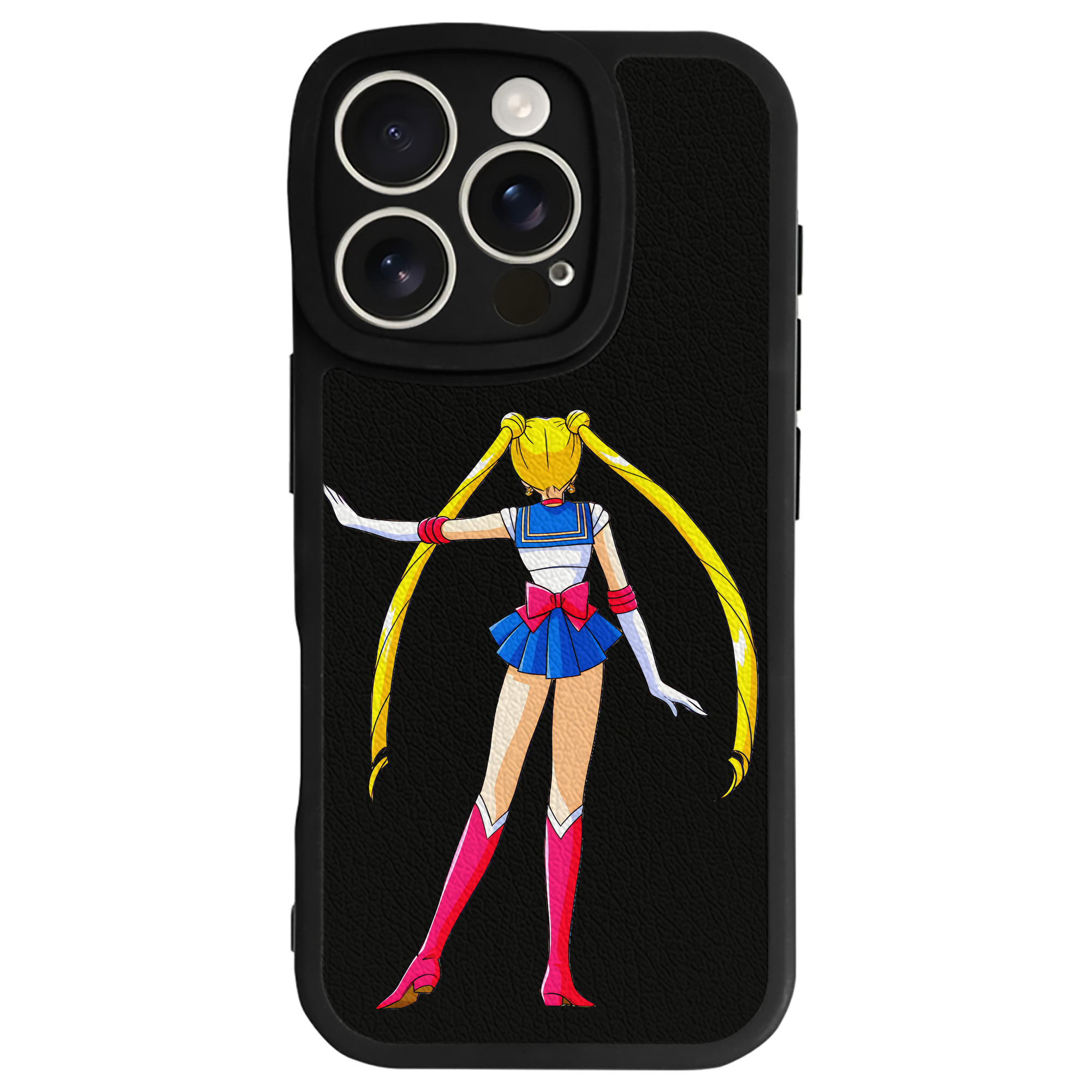 （画像用） 美少女戦士セーラームーン 月野 うさぎ つきの うさぎ Sailor Moon Tsukino Usagi 【iPhone 16シリーズ対応】シリコンスマホケース（レザー調） 材質：シリコン